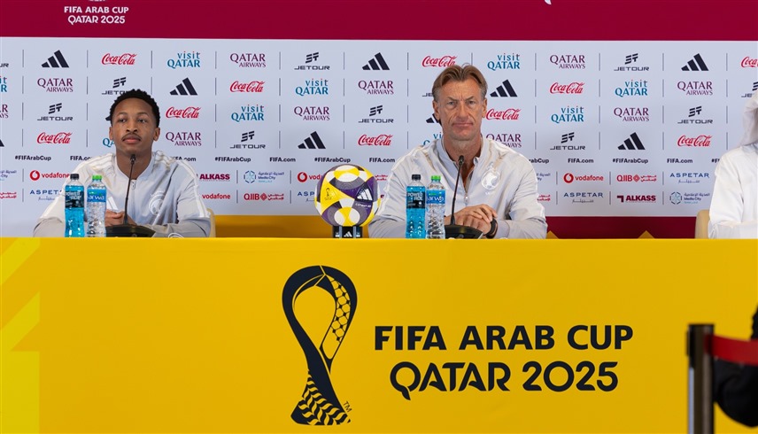 من المؤتمر الصحافي لمدرب المنتخب السعودي هيرفي رينارد (إكس)