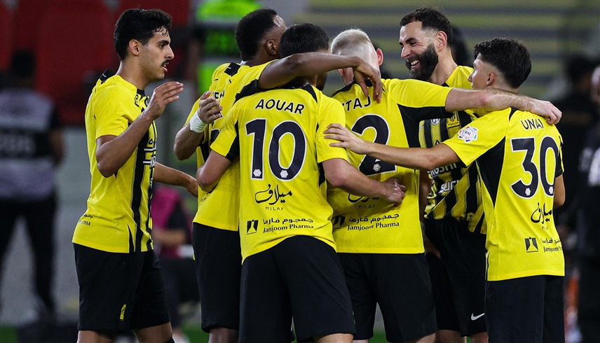 فرحة فريق الاتحاد بأحد أهداف بنزيما في الفيحاء (إكس)