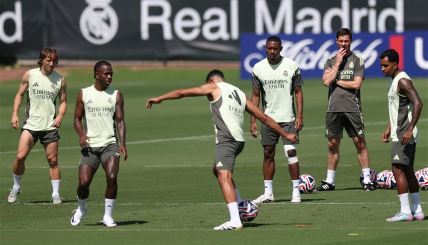 من تدريبات فريق ريال مدريد (رويترز)