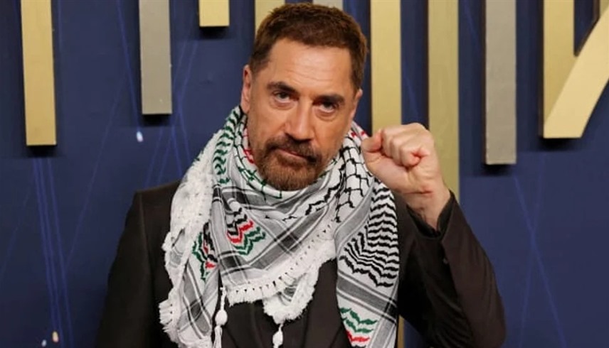 الممثل الإسباني خافيير بارديم بالكوفية الفلسطينية (إكس)