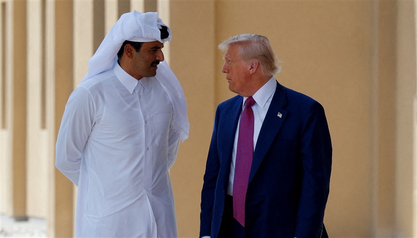 أمير قطر الشيخ تميم بن حمد آل ثاني والرئيس الأمريكي ترامب (أرشيفية)