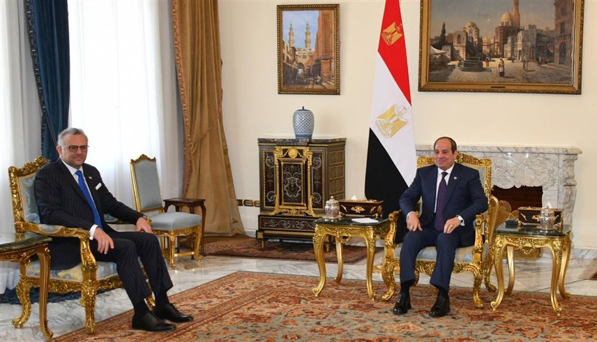 الرئيس المصري السيسي، وكبير مستشاري الرئيس الأمريكي للشؤون العربية والأفريقية، مسعد بولس (إكس)
