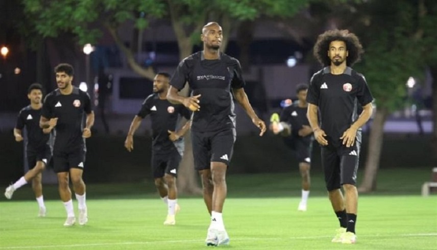 خلال تدريبات منتخب قطر (إكس)