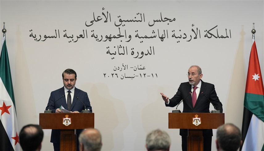 وزيرا الخارجية الأردني أيمن الصفدي والسوري أسعد الشيباني (الخارجية الأردنية)