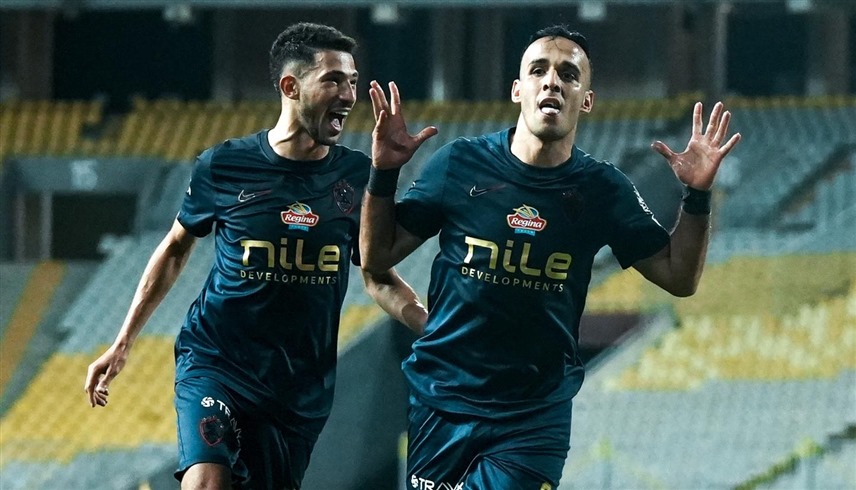 ناصر منسي يحتفل بهدفه رفقة فتوح (إكس)