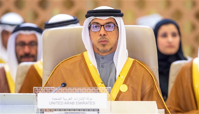 منصور بن زايد ورئيس مجلس الشورى الإيراني يبحثان هاتفياً سبل خفض التصعيد