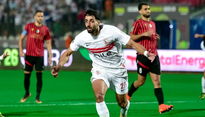 فرحة عدي الدباغ بهدفه في مرمى اتحاد العاصمة (إكس)
