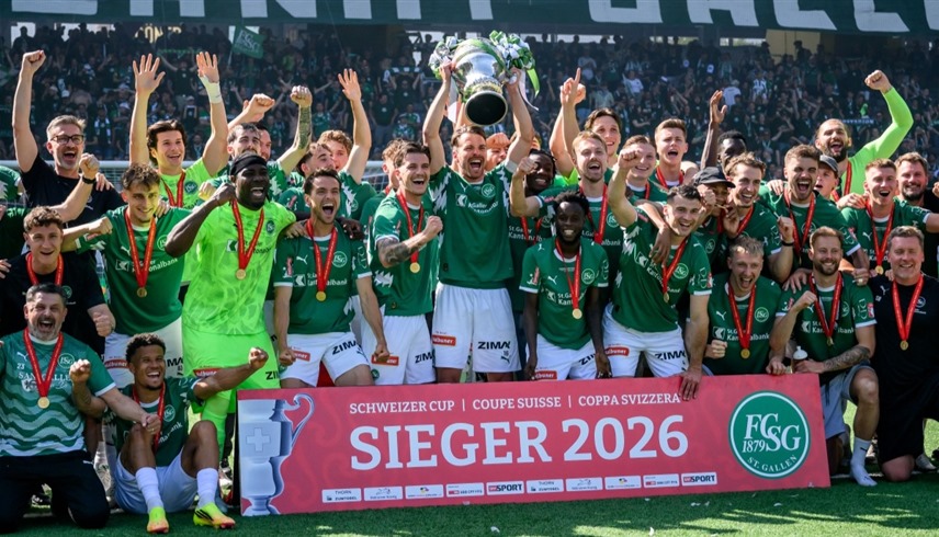 من تتويج سانت غالين بلقب كأس سويسرا (AFP)