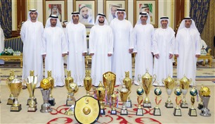 راشد بن حمدان يستقبل فرق النصر