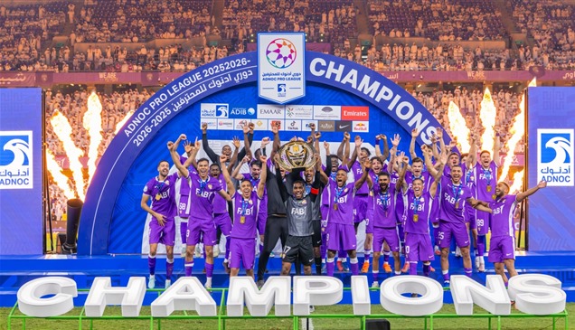 العين يفوز على دبا برباعية نظيفة في ليلة التتويج بدوري أدنوك