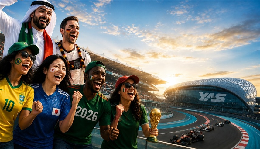 مشحعو كأس العالم على موعد مع تجربة مثيرة في حلبة ياس (مولدة من الذكاء الاصطناعي)