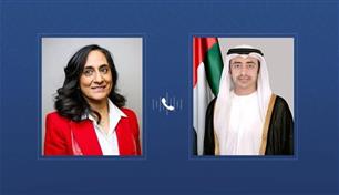 عبدالله بن زايد يهنئ وزيرة خارجية كندا بإنجاز اتفاقية الشراكة الاقتصادية الشاملة