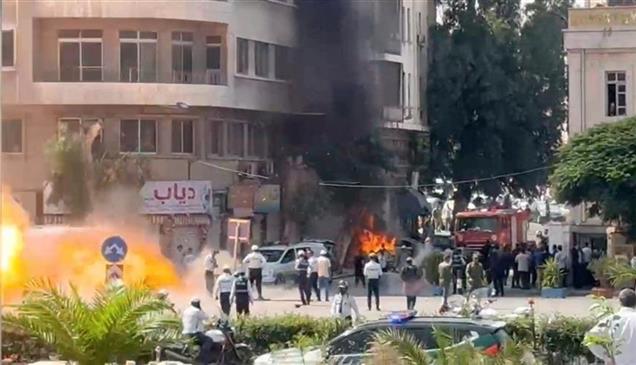 انفجاران قرب مقر إقامة ماكرون في دمشق