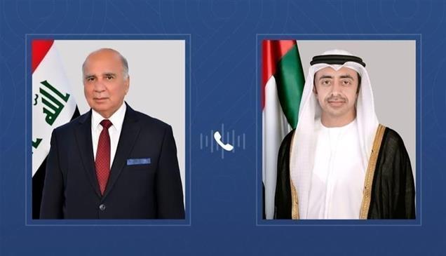 عبدالله بن زايد ووزير الخارجية العراقي يبحثان العلاقات الأخوية بين البلدين