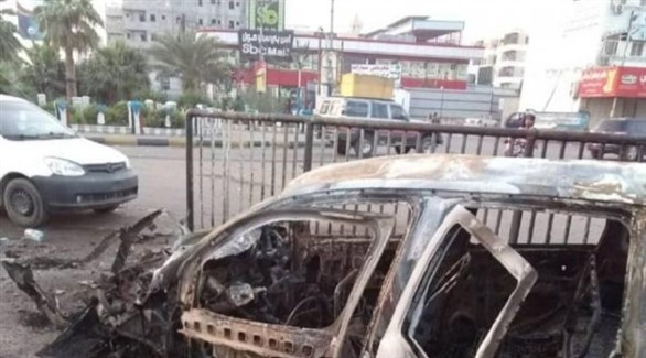 التفجير الإرهابي الذي استهدف مركبة في عدن (أرشيف)
