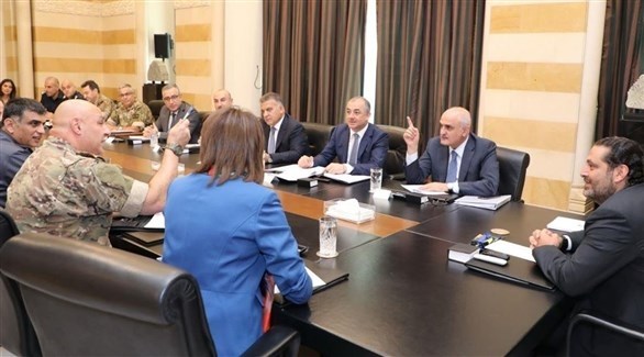  وزير الدفاع اللبناني إلياس بو صعب في الاجتماع الوزراي برئاسة سعد الحريري(تويتر)