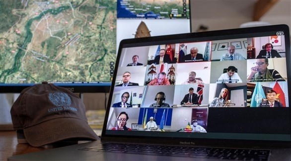 جانب من اجتماع أعضاء مجلس الأمن عبر تقنية الفيديو (أرشيف / الأمم المتحدة)