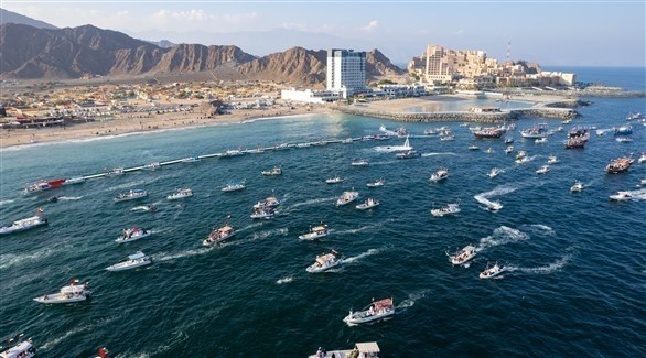 مسيرةً بحريةً في دبا الفجيرة احتفالا بعيد الاتحاد الخمسين لدولة الإمارات(وام)