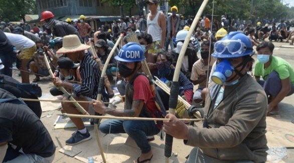 محتجون في ميانمار (أرشيف)
