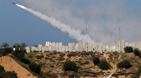إطلاق الصواريخ على إسرائيل أمس (رويترز)