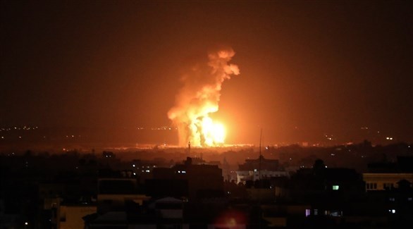 قصف إسرائيلي على موقع عسكري في قطاع غزة (أرشيف)