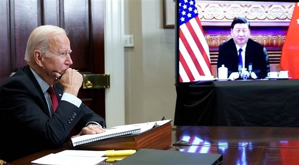 مكالمة الفيديو بين الرئيس الصيني شي ونظيره الأمريكي بايدن (أرشيف)