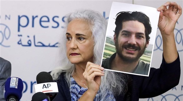 صورة الصحفي المفقود خلال مؤتمر صحفي في بيروت (أرشيف)