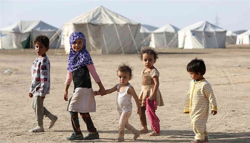 أطفال في مخيم للنازحين باليمن (أرشيف)